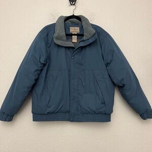 L.L.Bean Goose Down Bomber Jacket Men’s Large Puffer Coat Vintage Quilted Blue